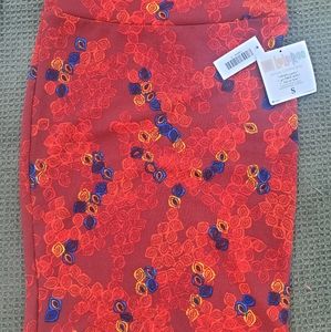 LuLaRoe Red floral Cassie Skirt - Size S